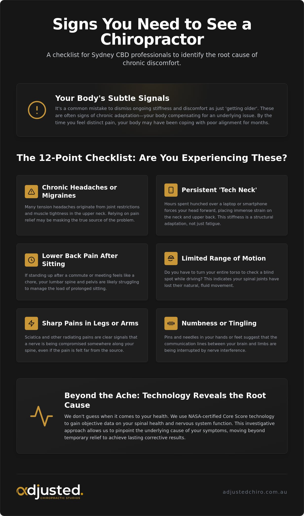 12 Signs You Need to See a Chiropractor: The Essential Sydney CBD Health Checklist
