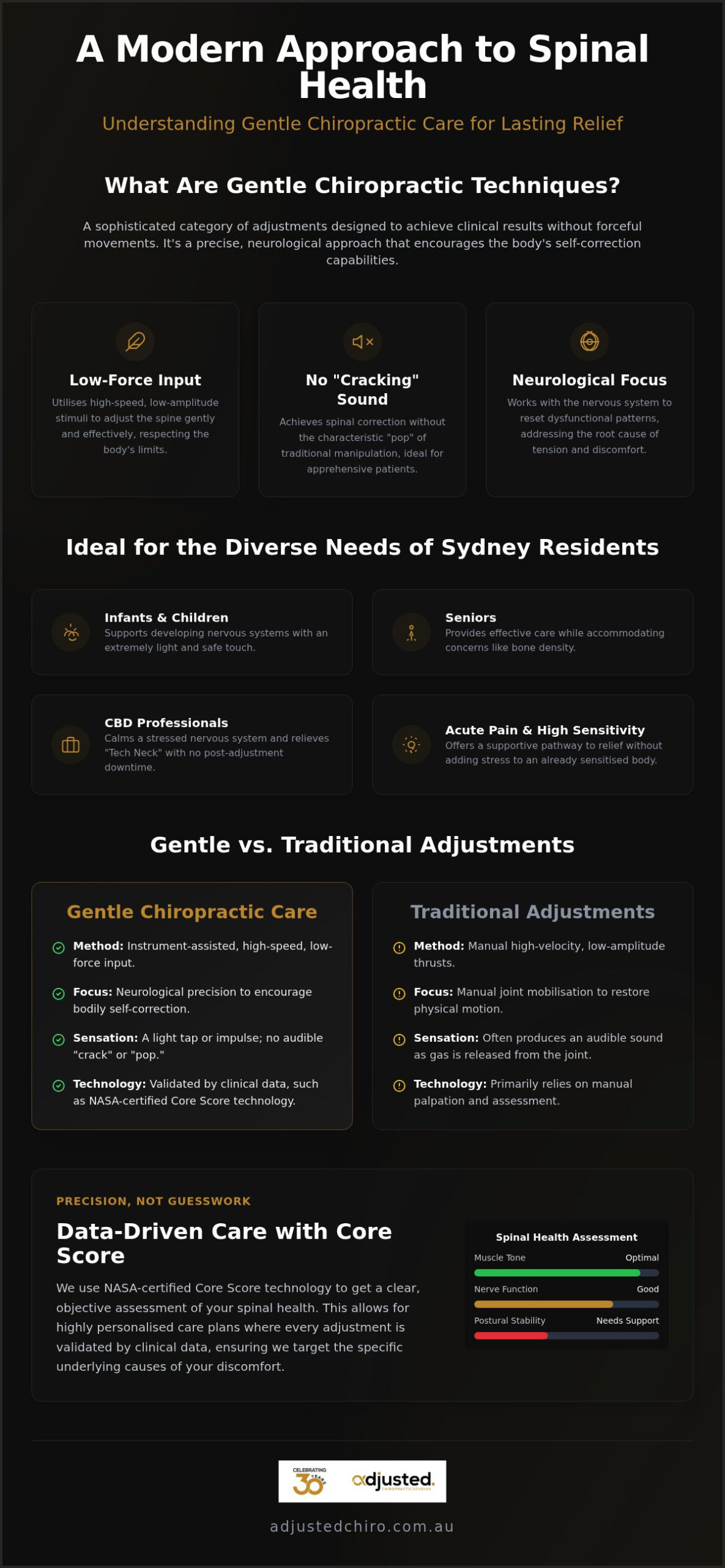 Gentle Chiropractic Techniques Sydney: A Guide to Low-Force Spinal Care