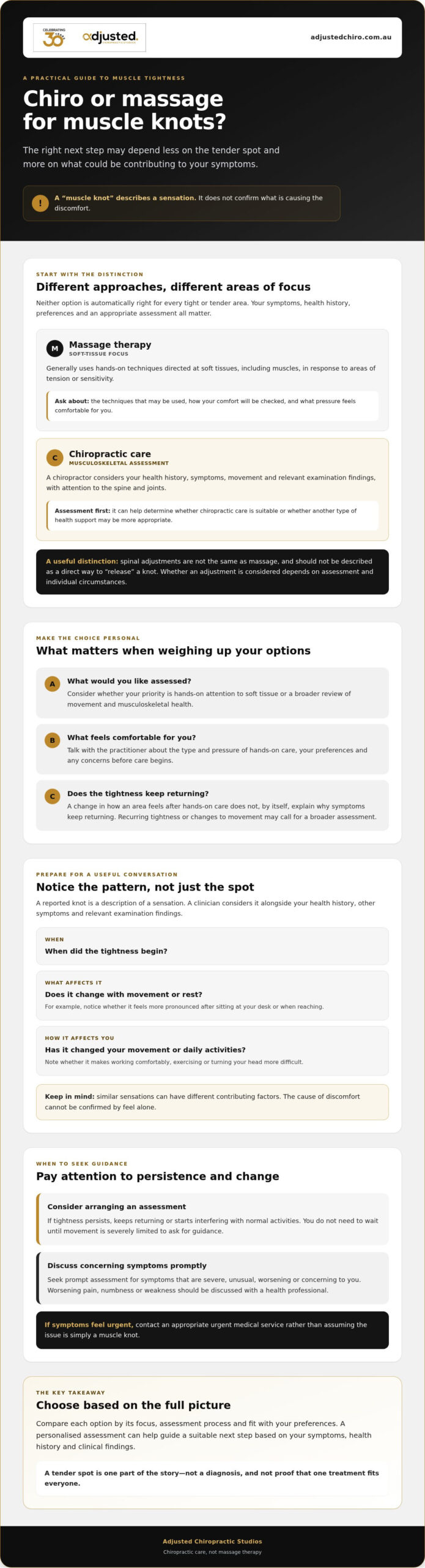 Chiro vs massage for muscle knots: which option may suit you?